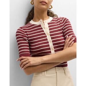ALC Fisher Pleated Top in White & Syrah XS